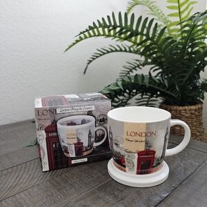 London Themed Mug and Coaster Coffee/Tea Cup 2 Piece
